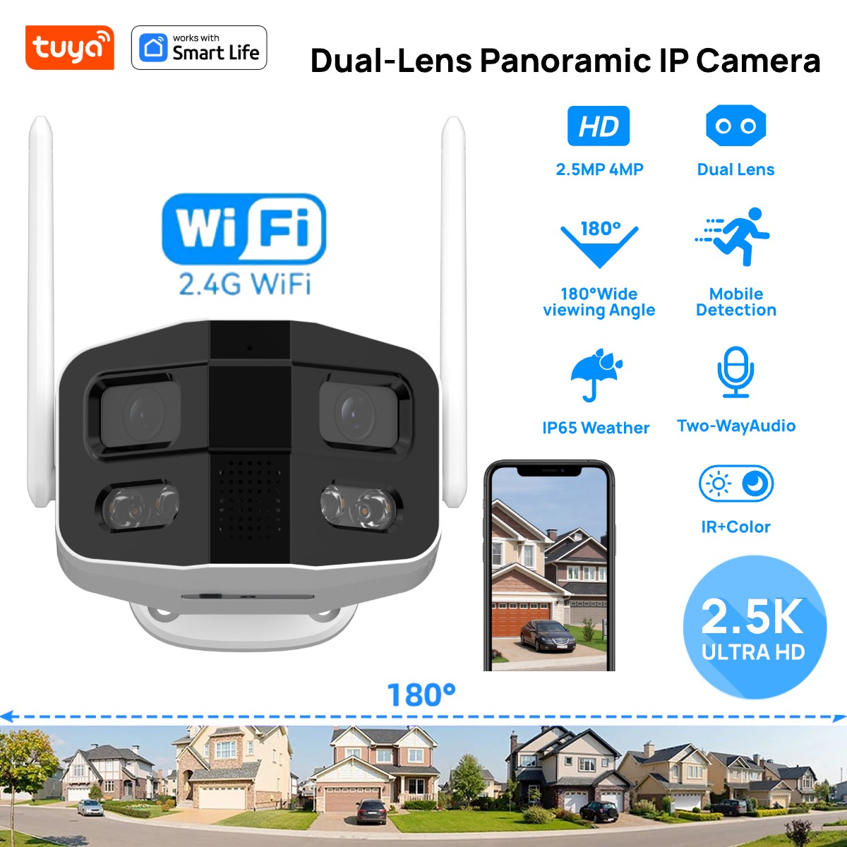 Smart Home Camera Ezviz - Tuya Smart 4MP 2.5K z podwójnym